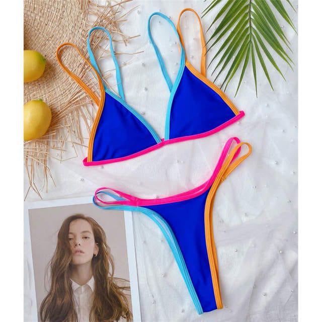 Biquini multicolor con tirantes dobles