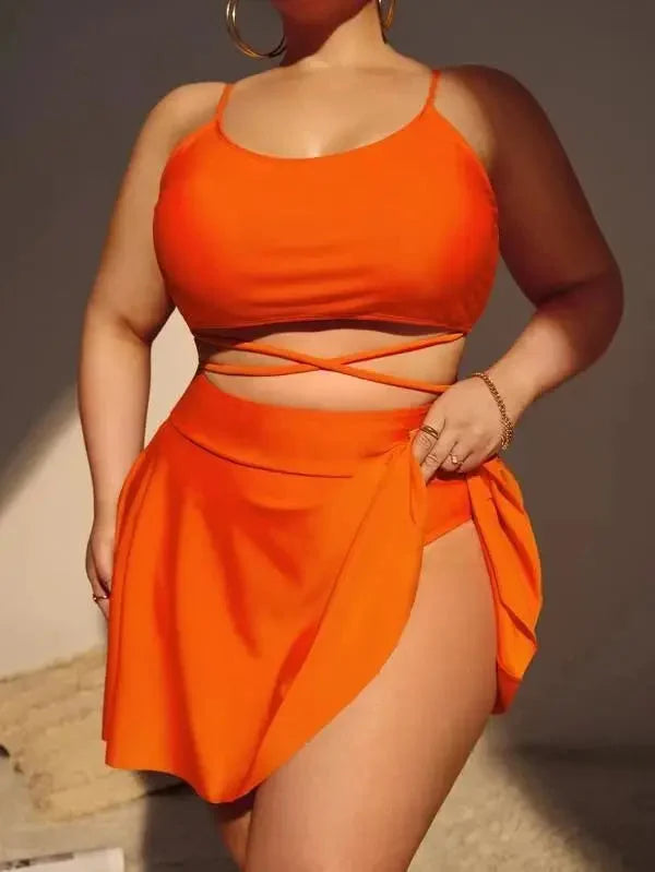 Biquini plus size con minifalda playera