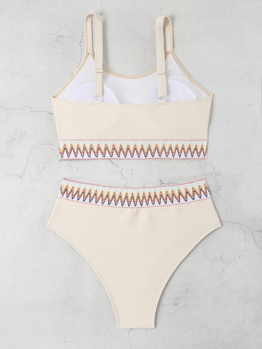 Biquini plus size de punto acanalado
