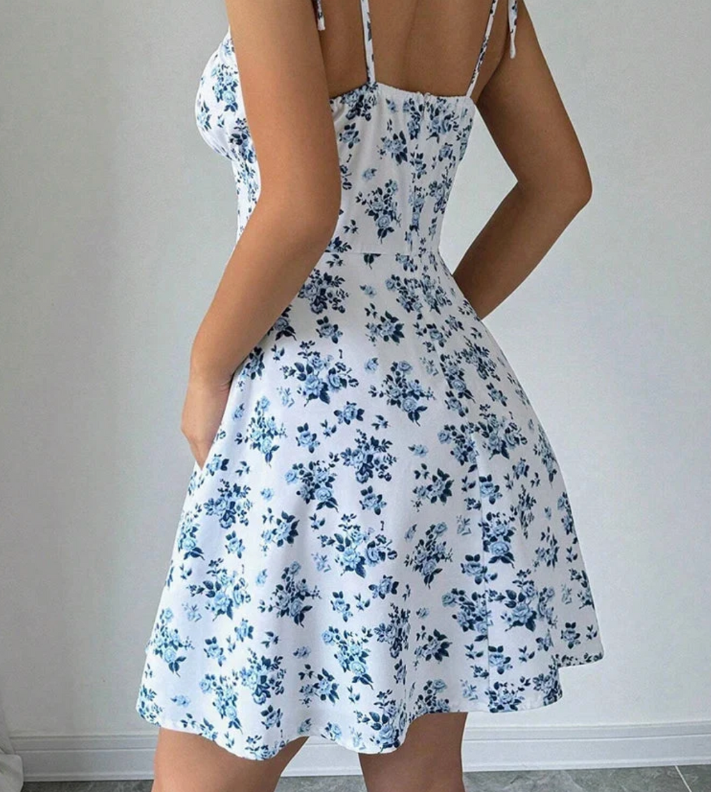 Short floral print dress