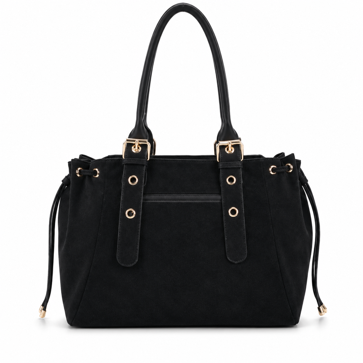 KAHINA Gamuza - Bolso de Mujer Negro de Gamuza