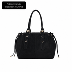 KAHINA Gamuza - Bolso de Mujer Negro de Gamuza