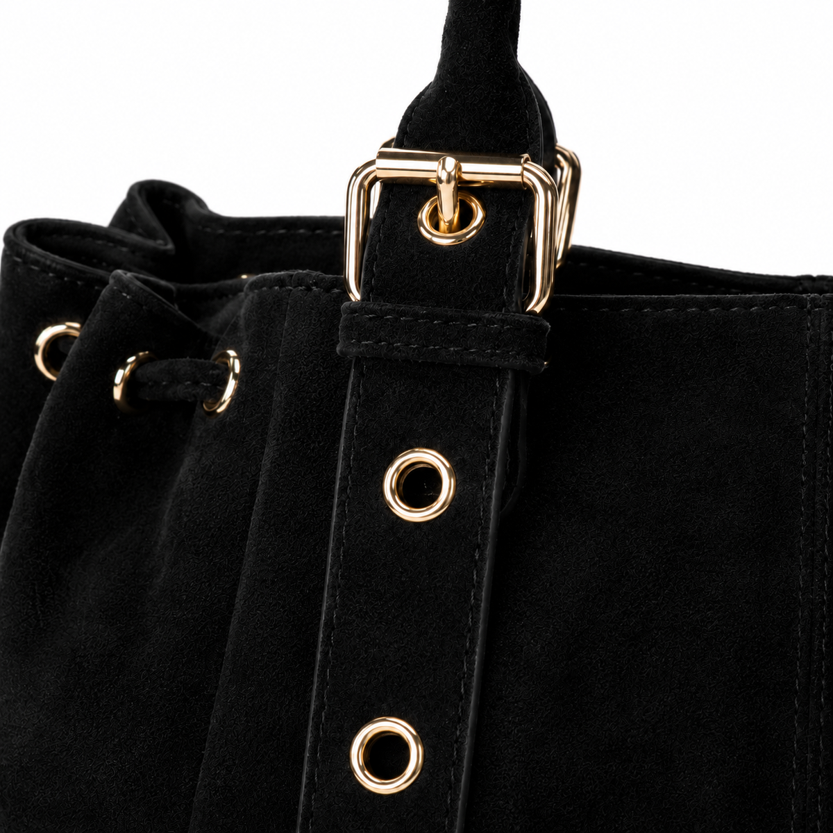 KAHINA Gamuza - Bolso de Mujer Negro de Gamuza