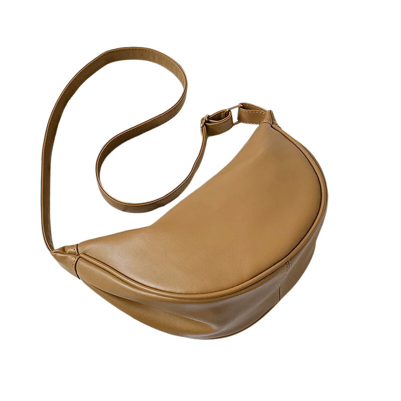 JENNY - Bolso Bandolera Media Luna de Lujo en Piel Lisa
