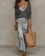 Vestido Midi de Raso con Chaqueta Incluida - OSMARA Fashion - vista 4