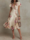 Alba | Vestido midi satinado floral - OSMARA Fashion