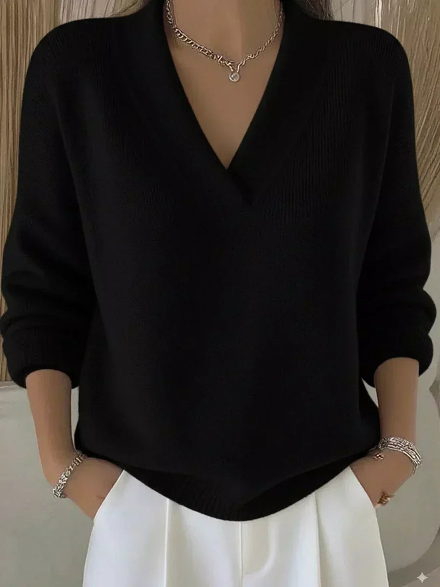 Vivelle™ | Suéter de Punto Cuello de Pico