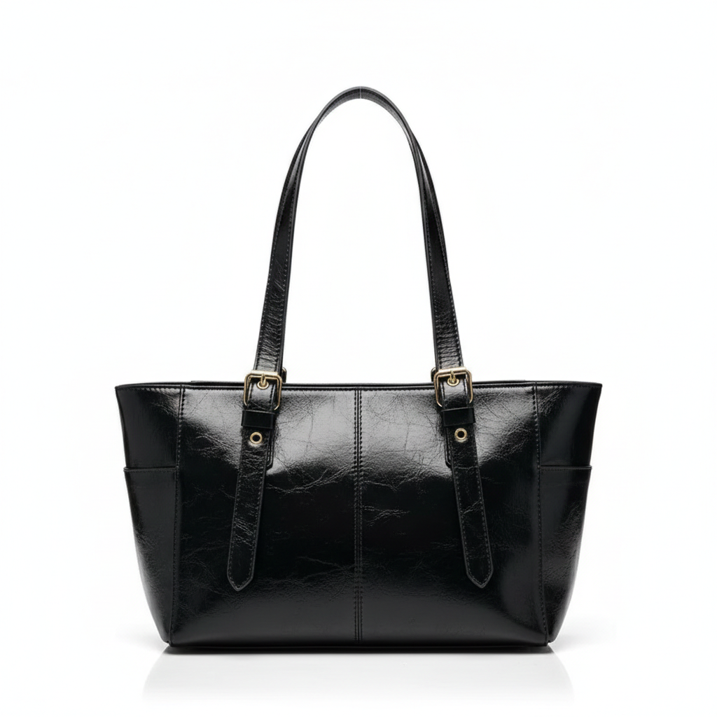 JAEWO - Retro Leather Basket Bag