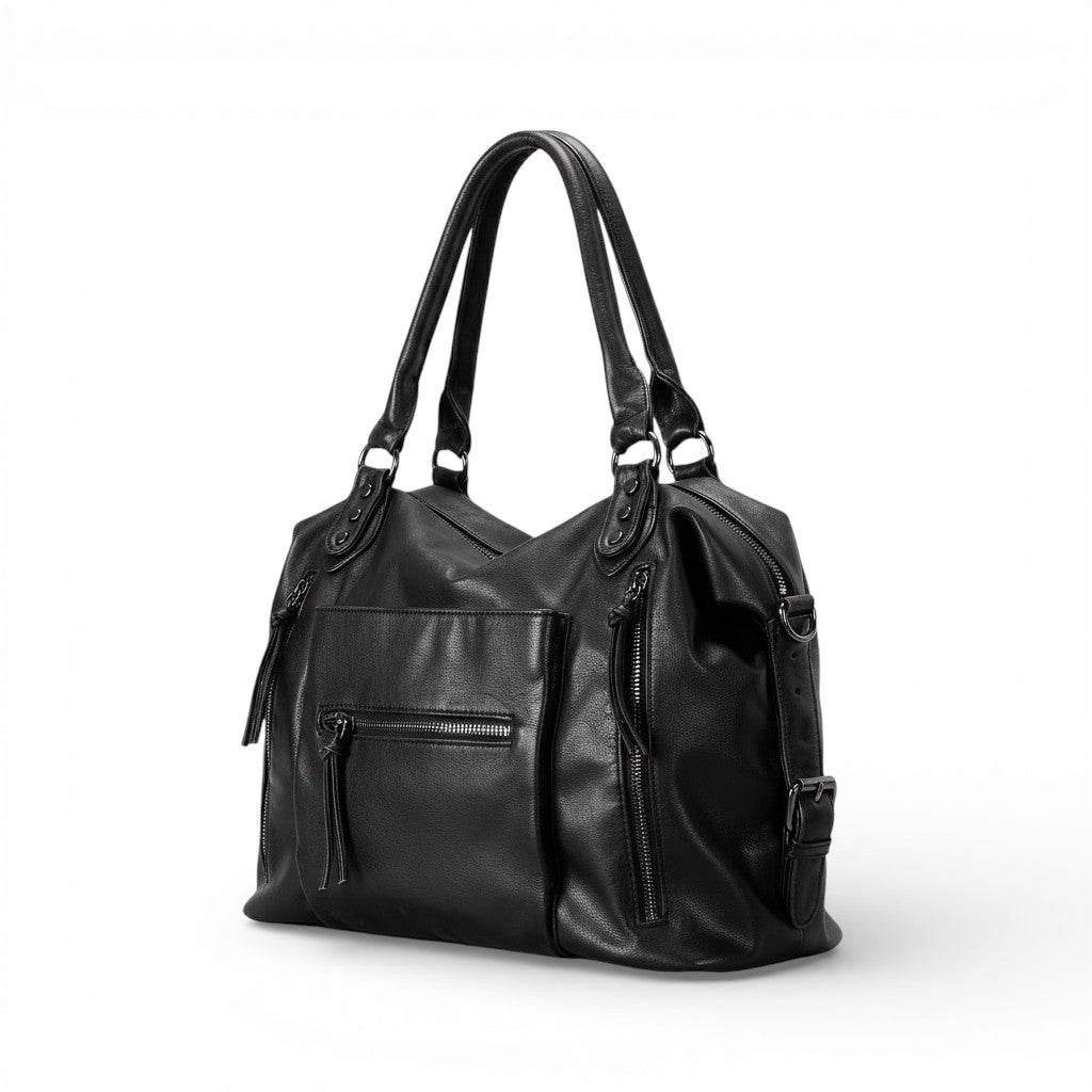 LESTER - Bolso Grande Multibolsillos de Cuero