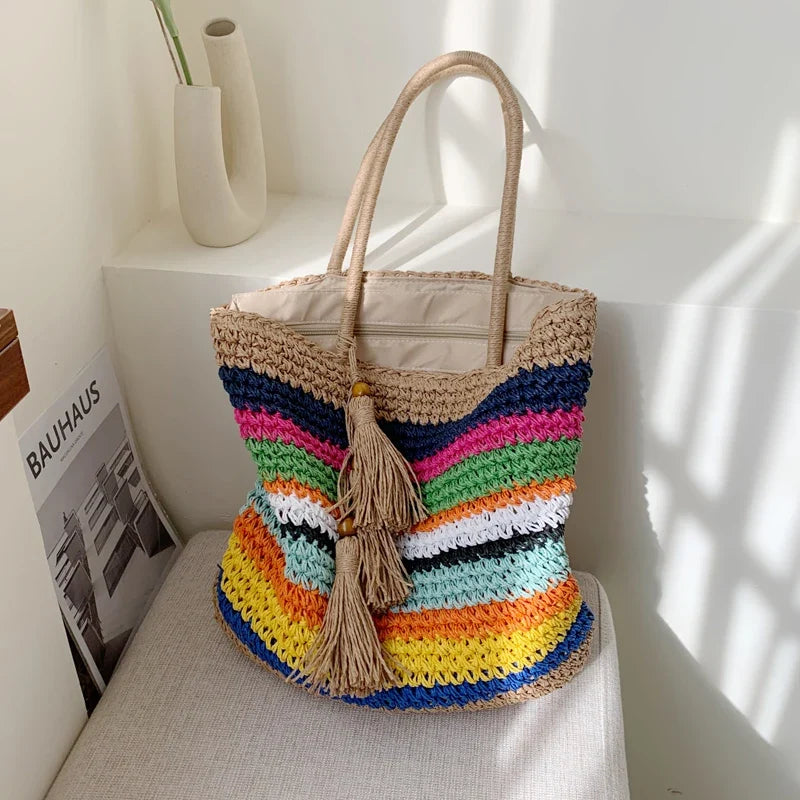 HISTORIA - Bolso de Playa Tote Tejido - OSMARA Fashion - vista 5