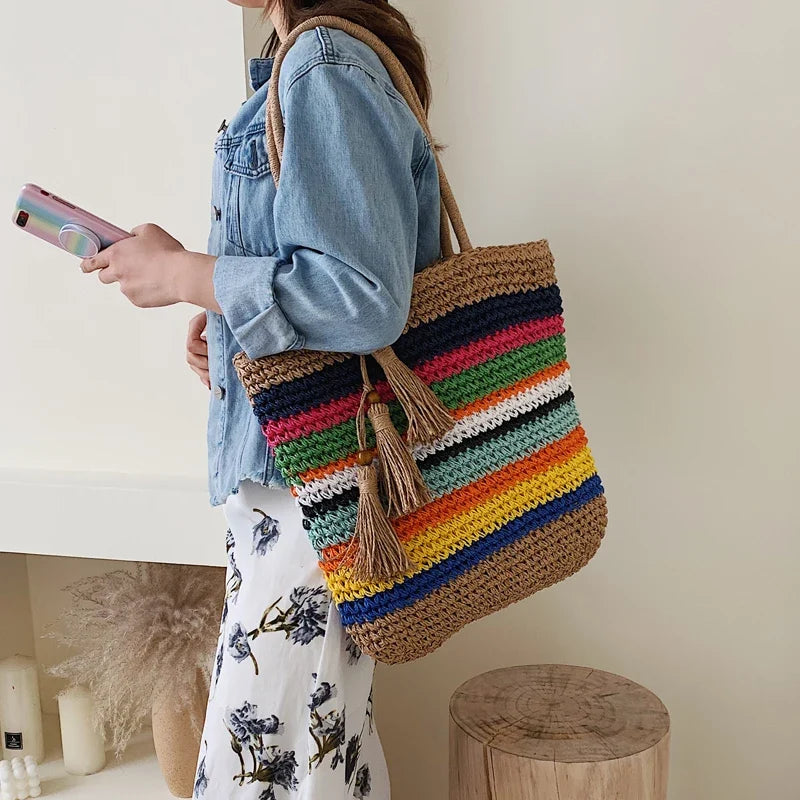 HISTORIA - Bolso de Playa Tote Tejido - OSMARA Fashion - vista 4