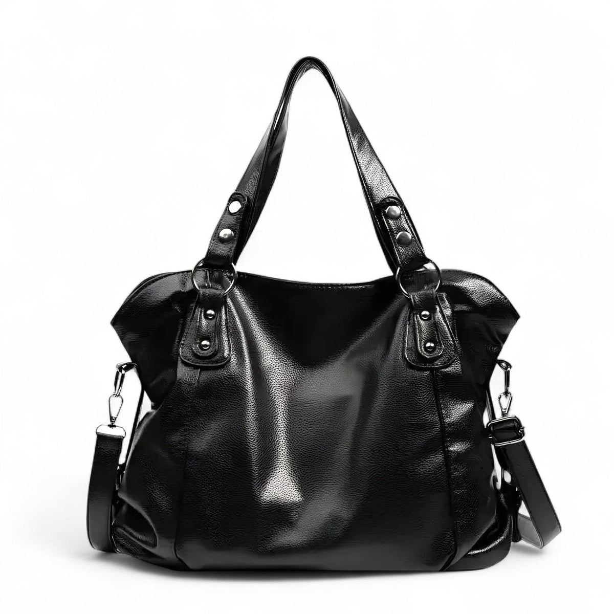 HÉRA - Bolso Grande de Cuero Suave Negro