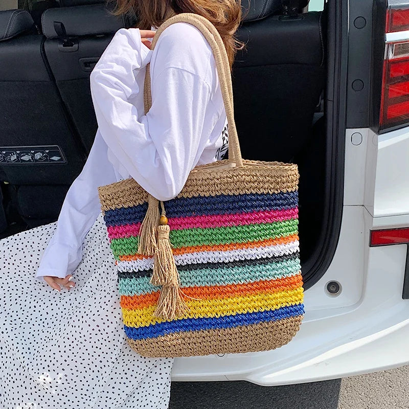 HISTORIA - Bolso de Playa Tote Tejido - OSMARA Fashion - vista 2