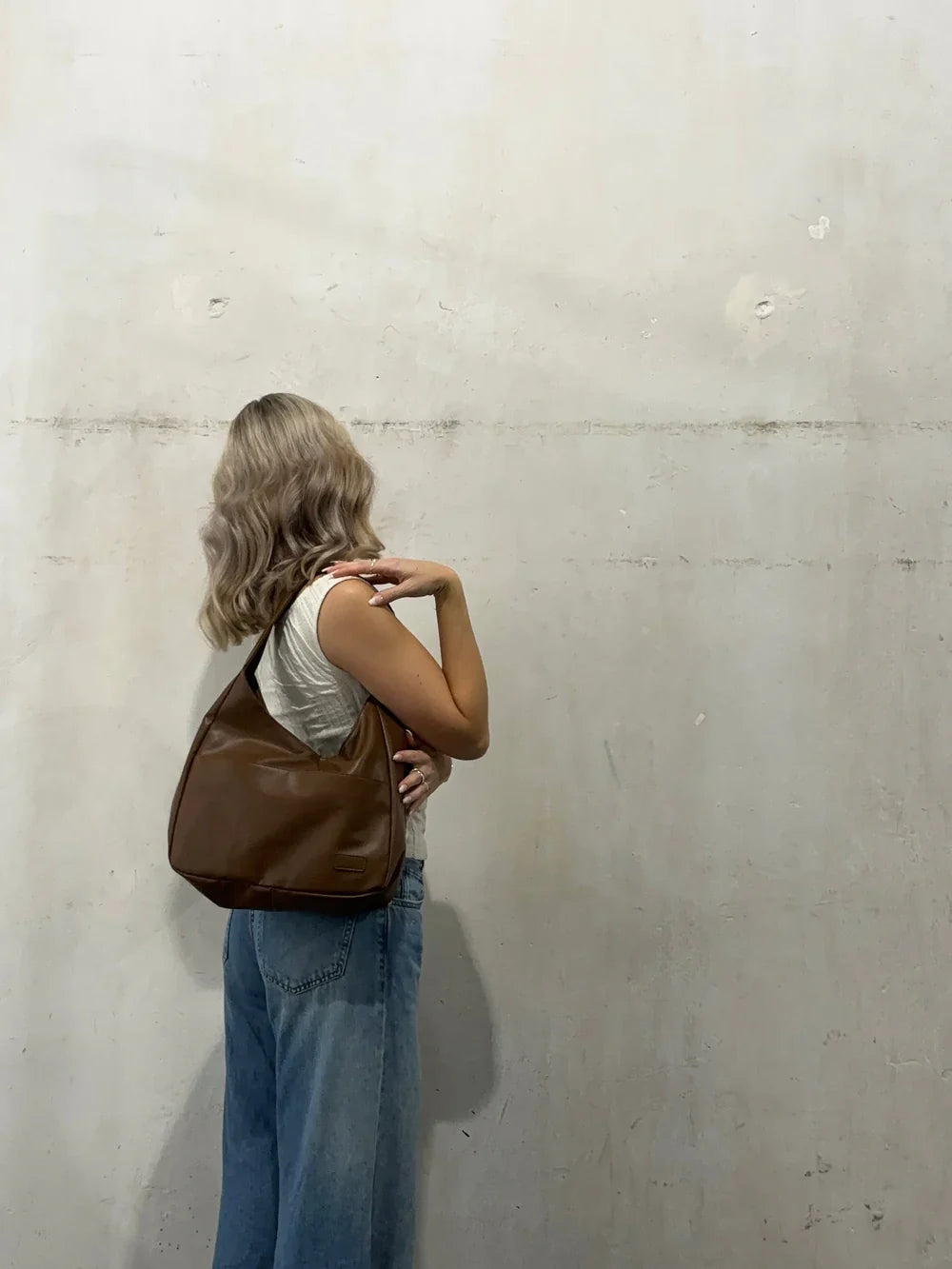 MEYA - Bolso Grande de Tendencia en Cuero Marrón