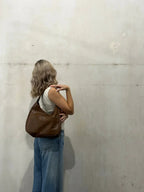 MEYA - Bolso Grande de Tendencia en Cuero Marrón