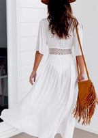 Kimono blanco de playa