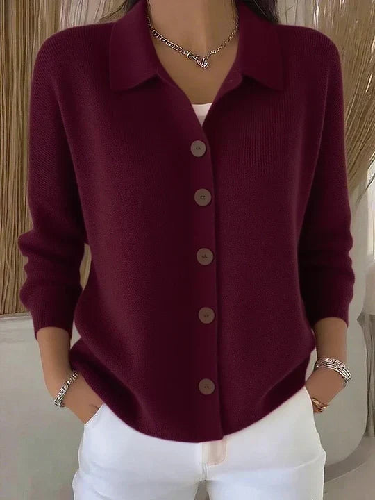 Josephine™ | Cárdigan de Cuello Solapa y Botones