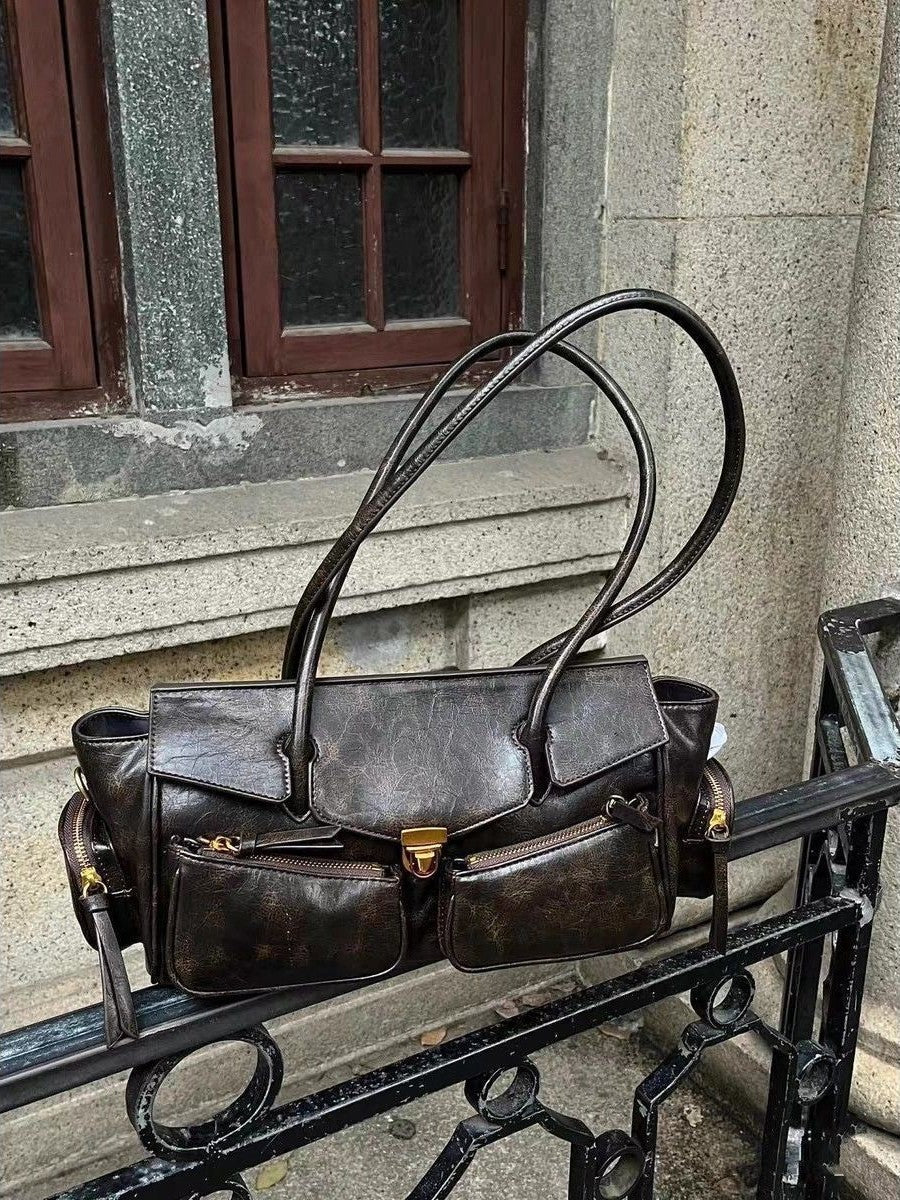FIOLINE - Bolso de Piel Estilo Retro