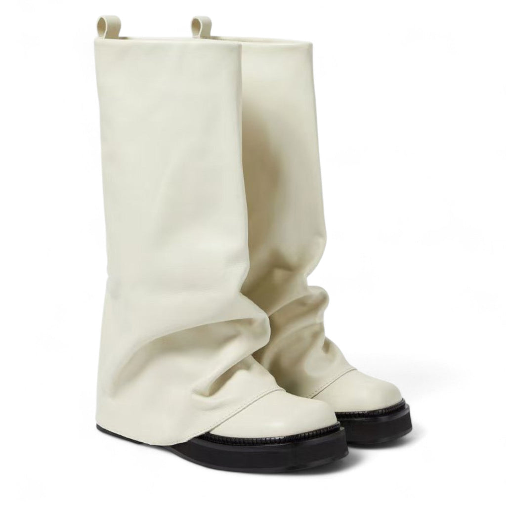Avyra - Bota Slouch Alta Mujer de Piel