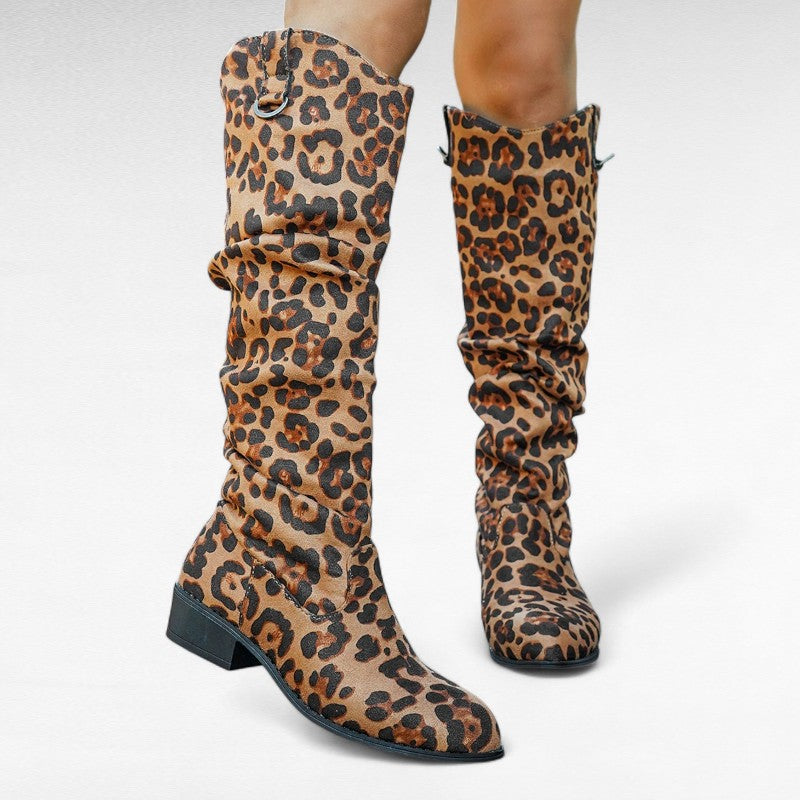 Daisy - Bota Campera Alta Leopardo para Mujer