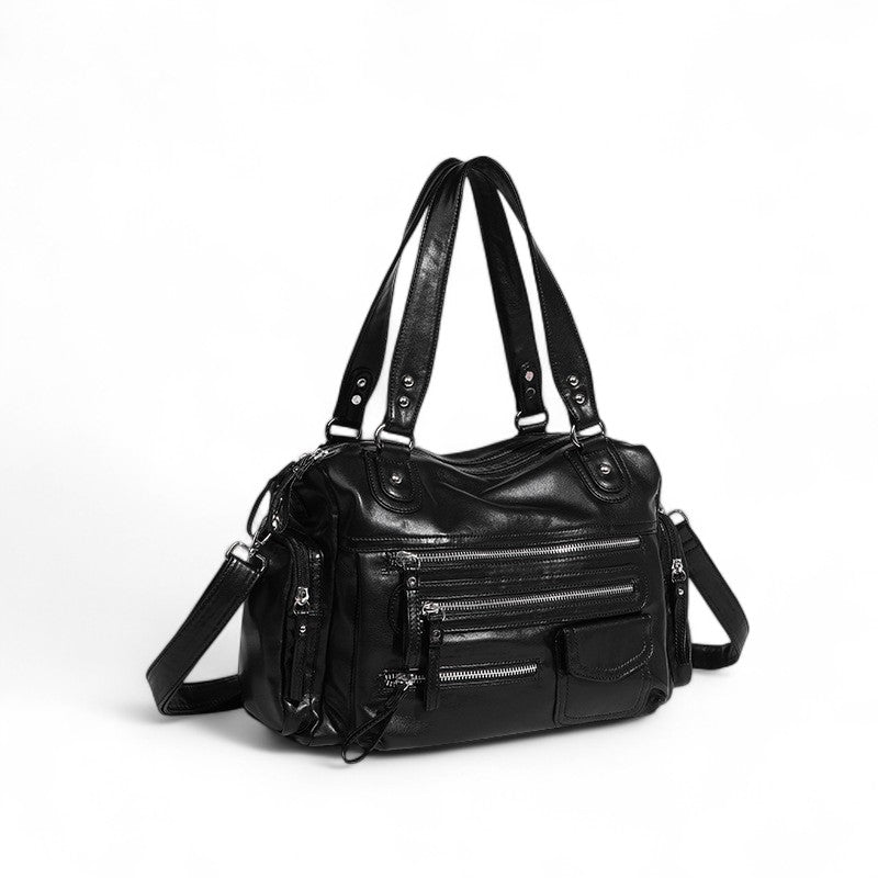MARY - Bolso de Piel Retro Multibolsillos