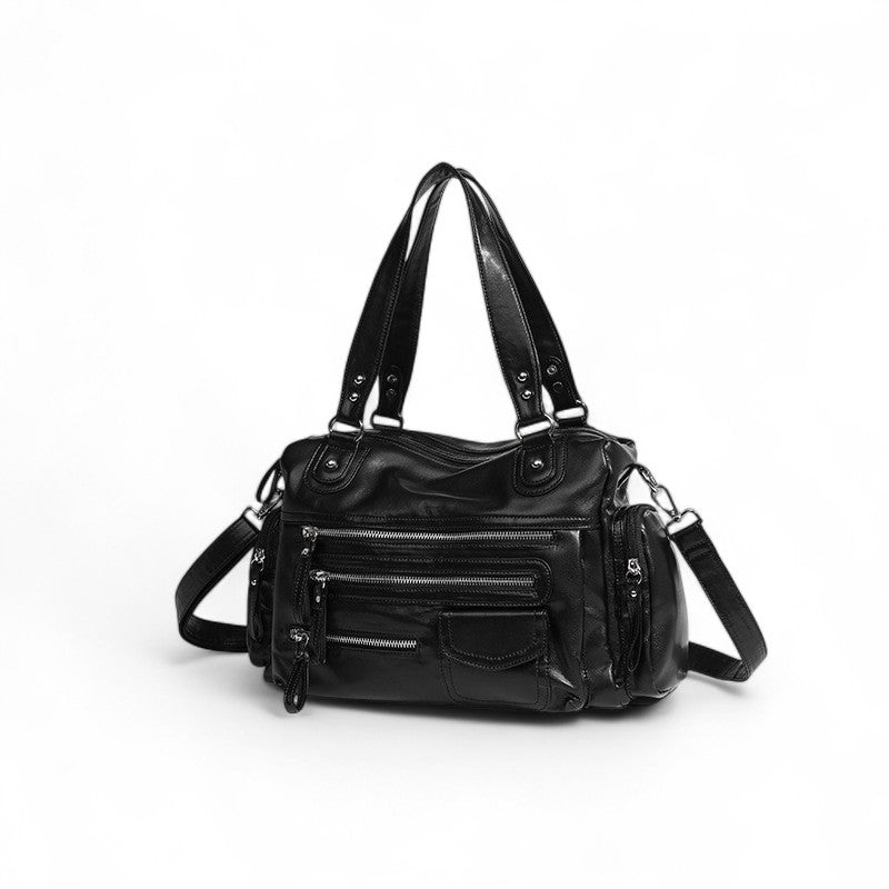 MARY - Bolso de Piel Retro Multibolsillos