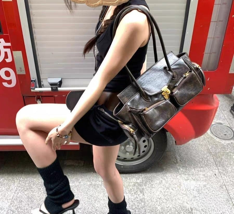 FIOLINE - Bolso de Piel Estilo Retro