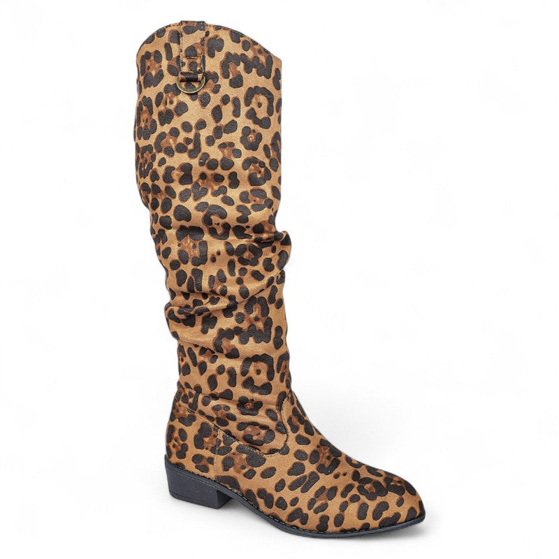 Daisy - Bota Campera Alta Leopardo para Mujer