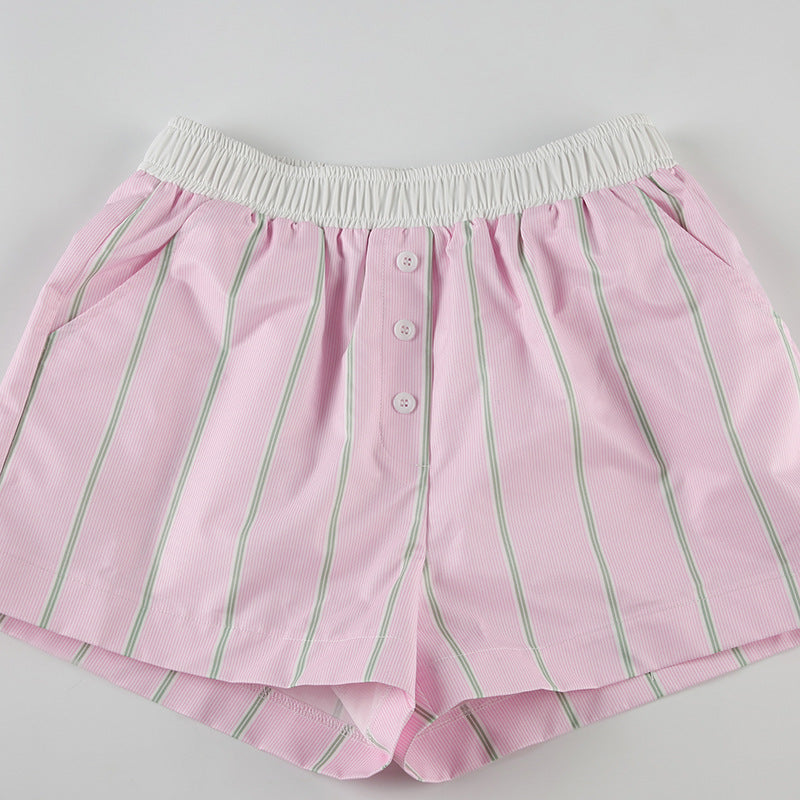 Shorts tipo bóxer de popelina a rayas Liesel