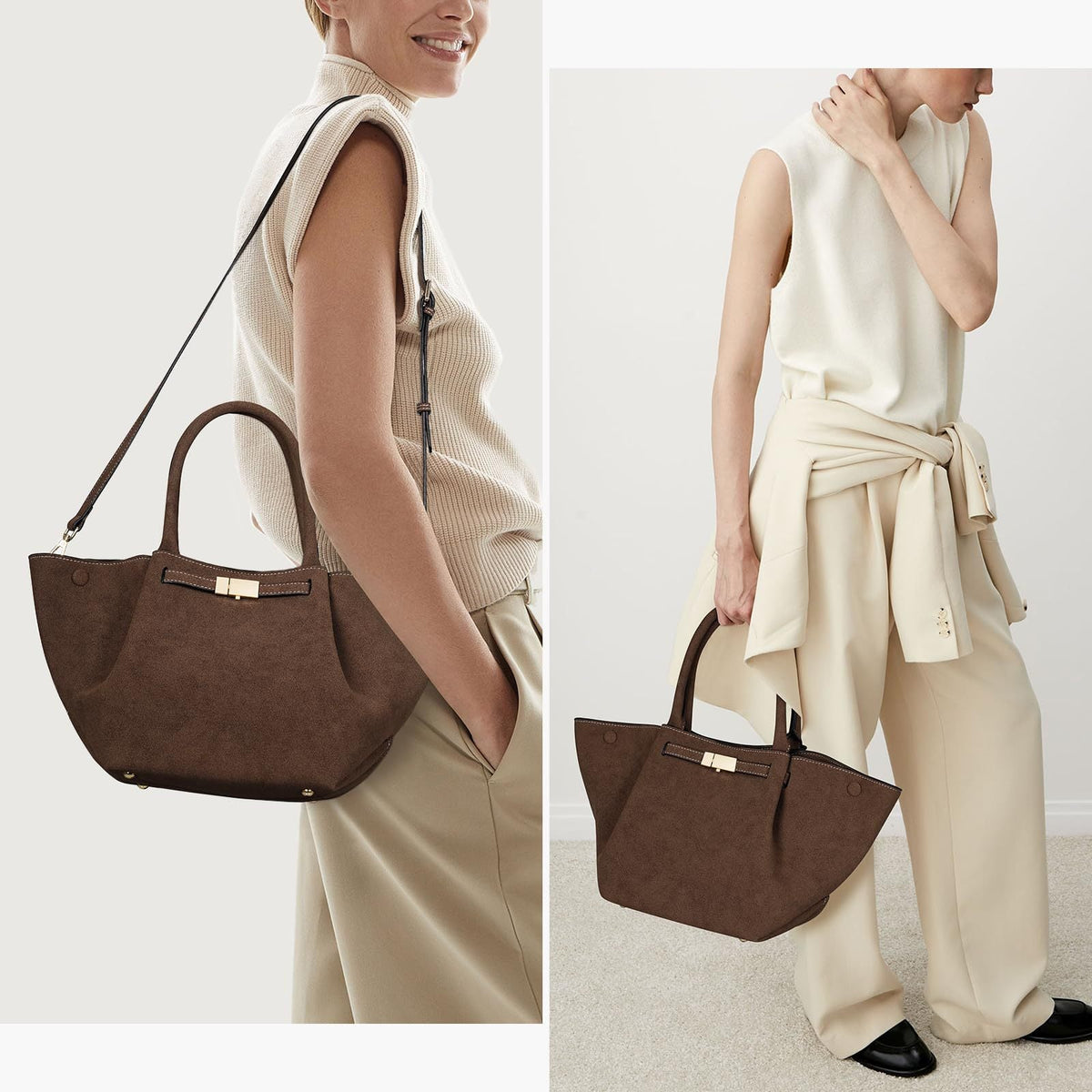 ANNE - Bolso Bandolera Grande de Ante