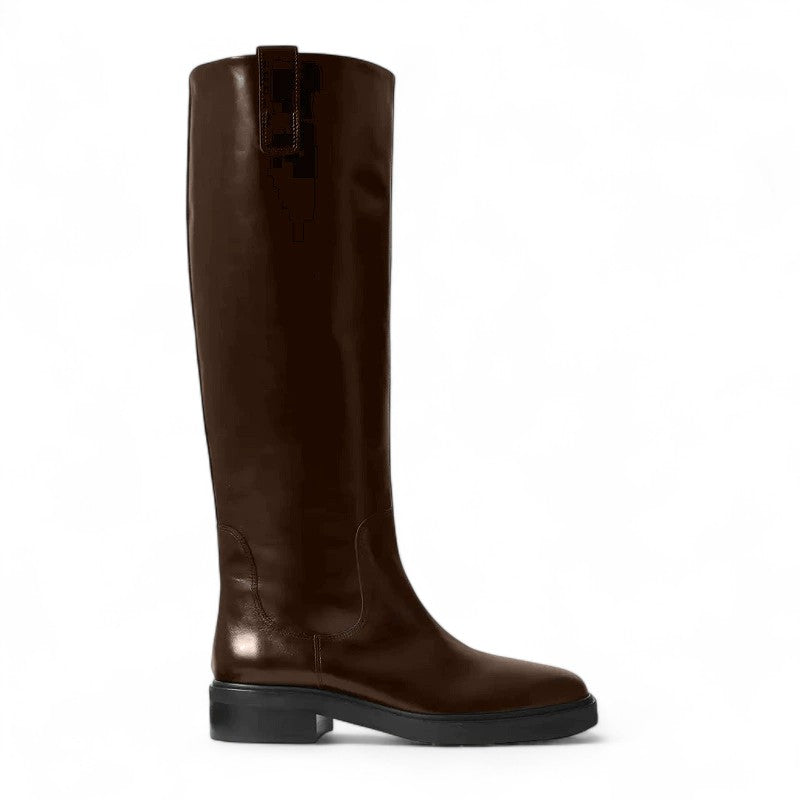 July - Botas de Montar Mujer Piel Liso Auténtico Elegante