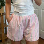 Shorts tipo bóxer de popelina a rayas Liesel