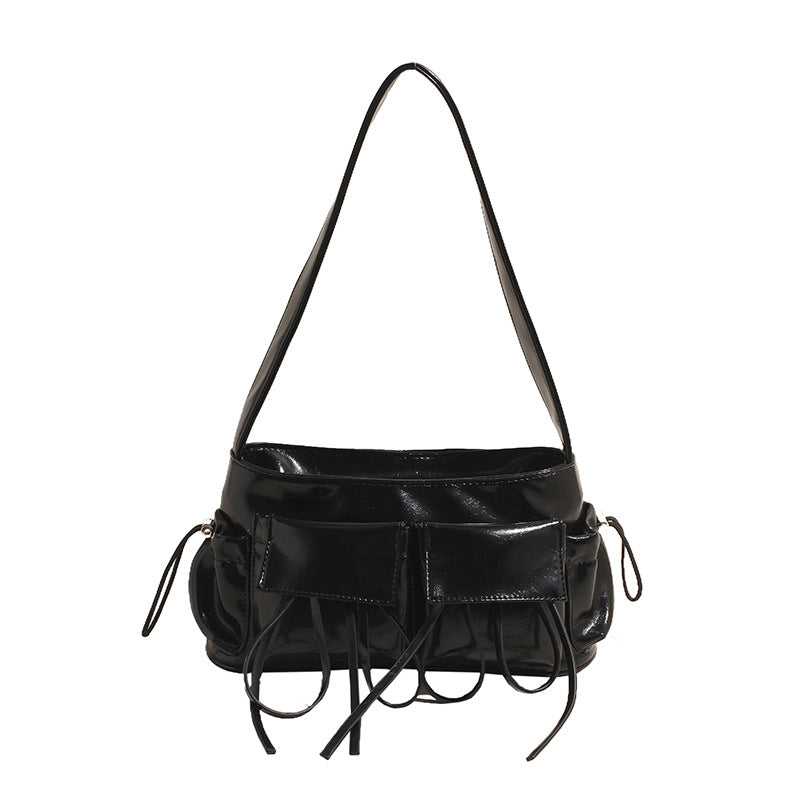 REIS - Bolso de Piel Charol Elegante con Bandolera
