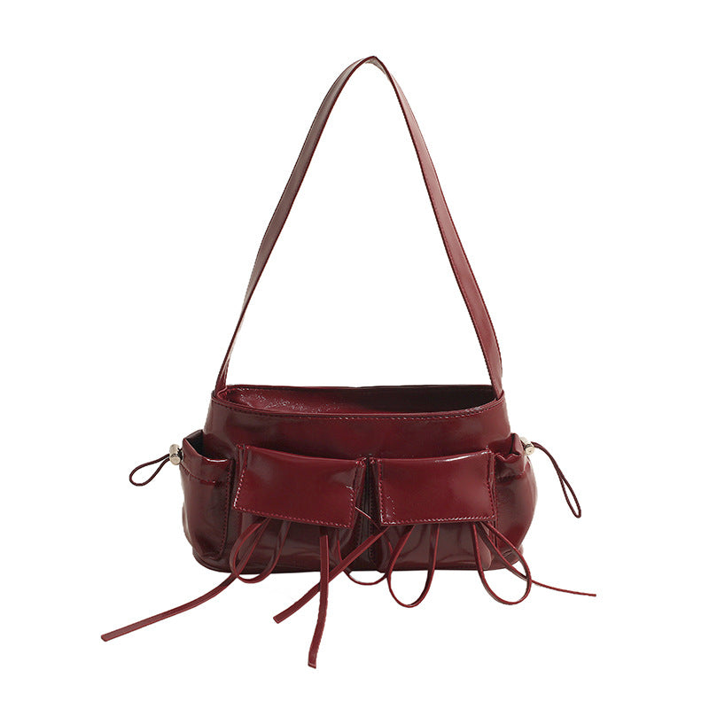 REIS - Bolso de Piel Charol Elegante con Bandolera