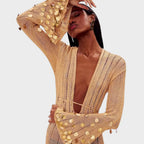 Capri | Élégante Robe Longue en Crochet avec Détails Brillants