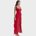 Amira | Vestido largo ciruela oscuro - OSMARA Fashion - vista 9