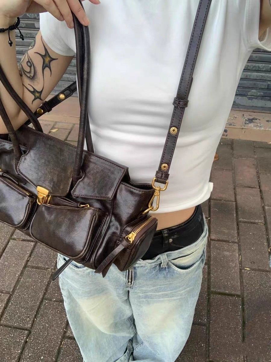 FIOLINE - Bolso de Piel Estilo Retro