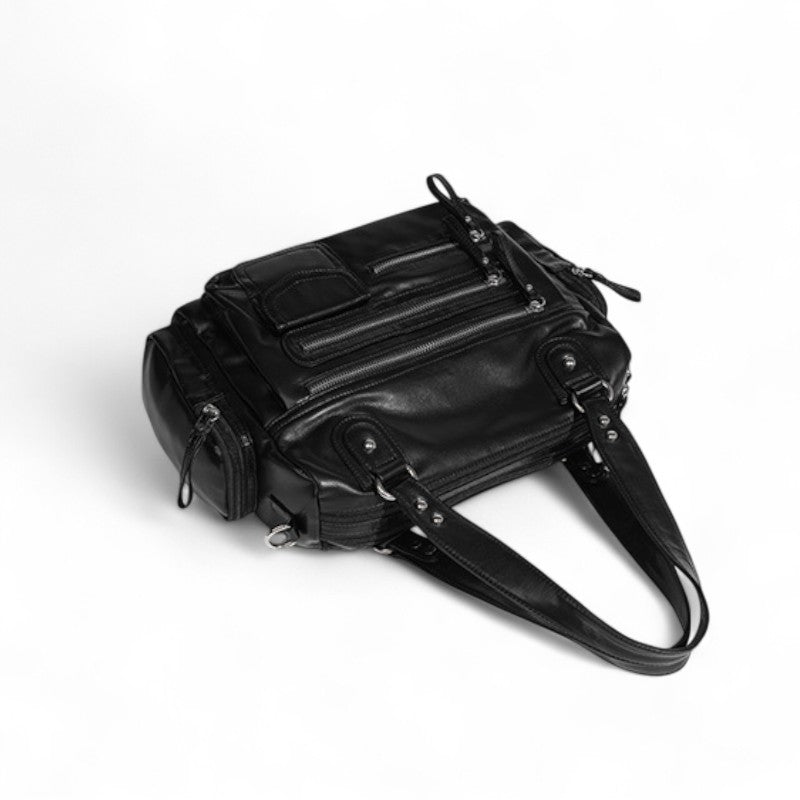MARY - Bolso de Piel Retro Multibolsillos