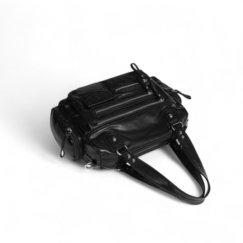 MARY - Bolso de Piel Retro Multibolsillos
