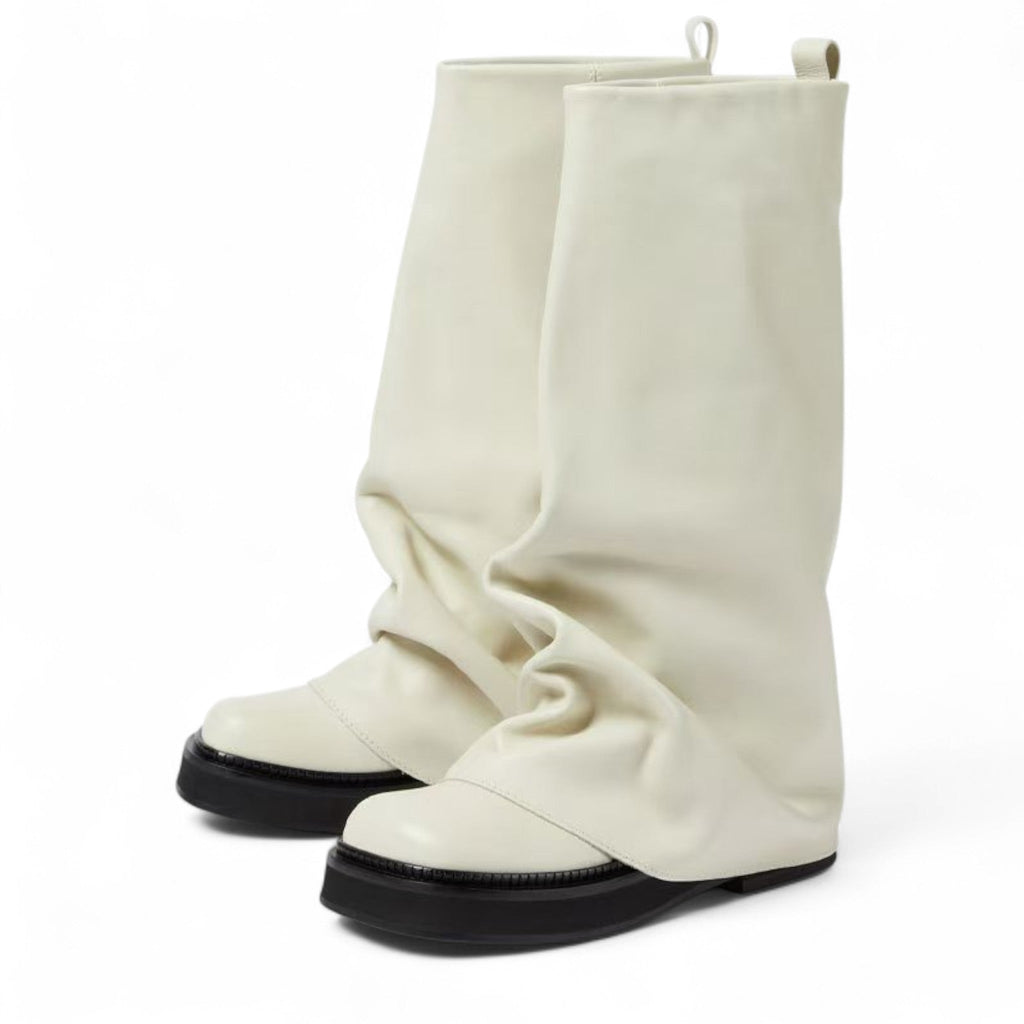 Avyra - Bota Slouch Alta Mujer de Piel