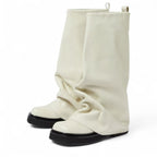 Avyra - Bota Slouch Alta Mujer de Piel