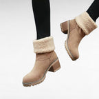 Elena - Botines Forradas de Tacón y Punta Redonda para Mujer