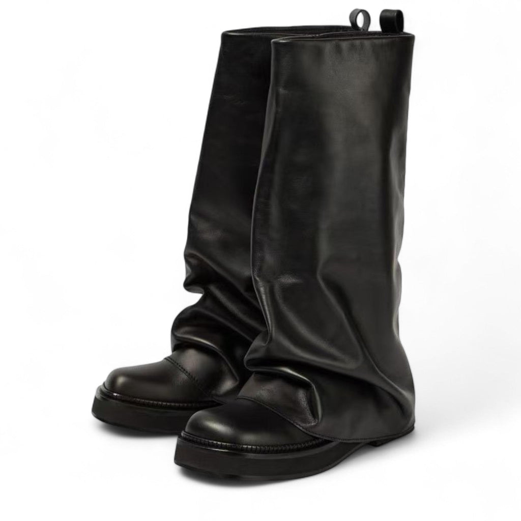 Avyra - Bota Slouch Alta Mujer de Piel
