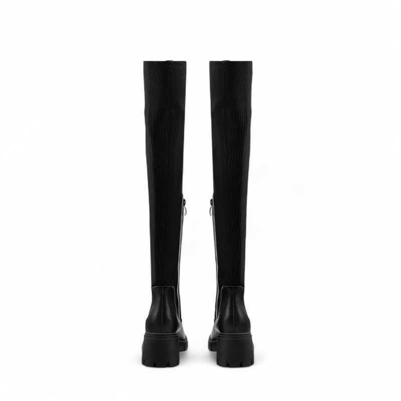 Janine - Botas de Montar Calcetín Negro Mujer Elástico