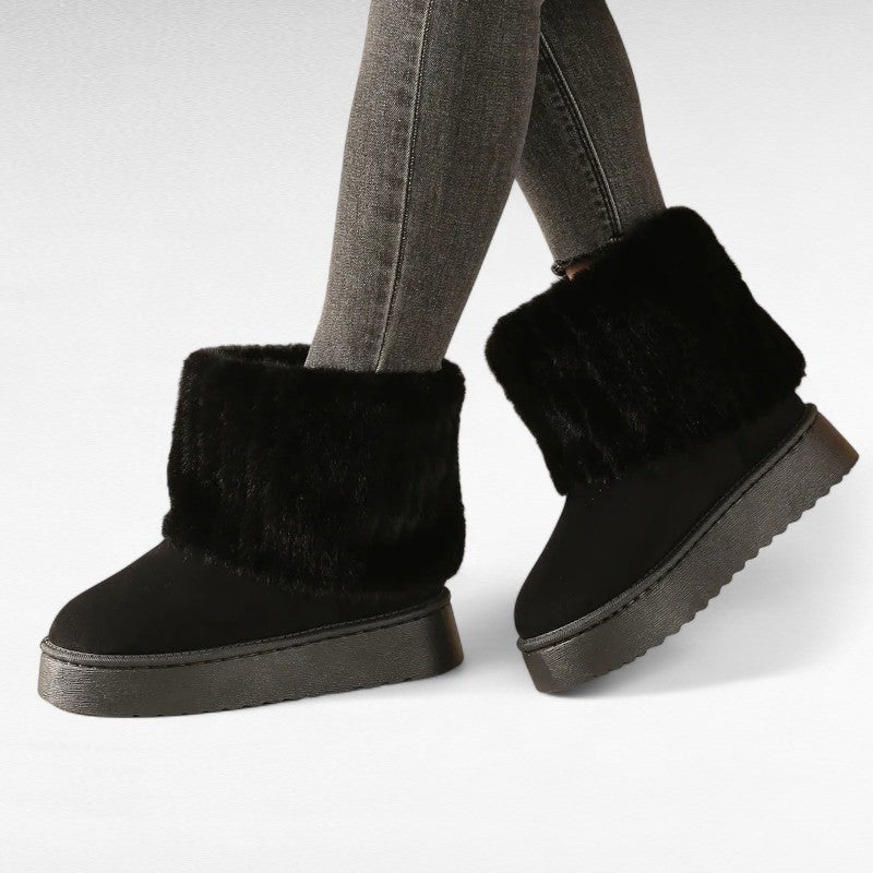 Ava - Botas Forradas con Piel Exterior de Tendencia Invierno Mujer