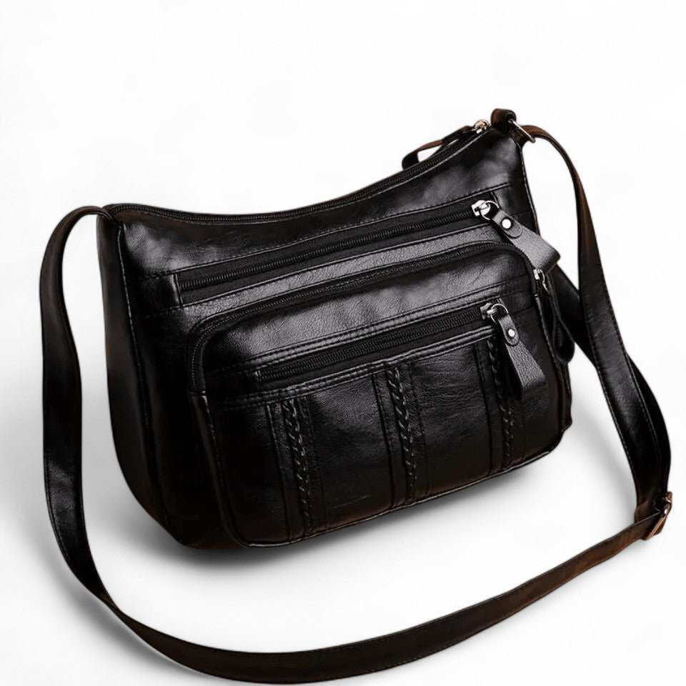 ROVA - Bolso Bandolera de Piel Multibolsillos