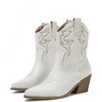 Lysa - Bota Campera Baja Mujer de Tacón Estilo Cowboy