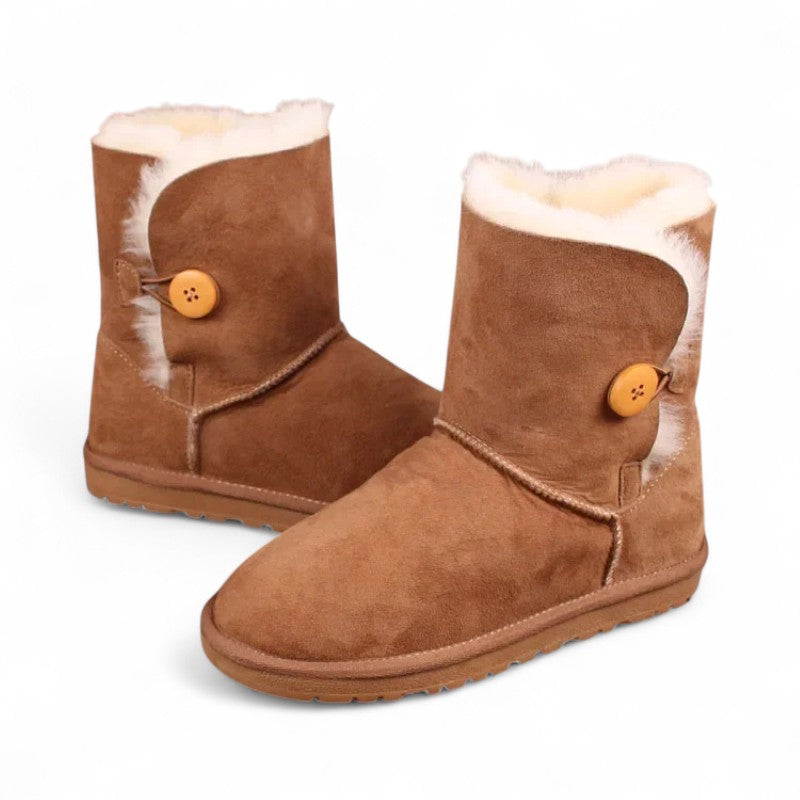 Alva - Botas Forradas Bajas de Piel Auténtico para Mujer