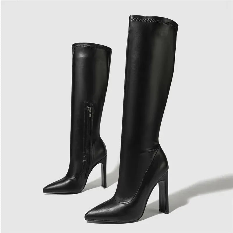 Greta - Botas Altas Elegantes de Punta Fina