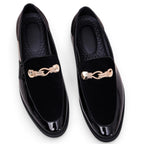 Valenzo - Mocasín Mujer de Charol Joya Dorado Chic